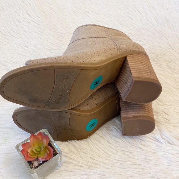 Franco Sarto | Goldie Taupe Suede Heel Peep toe ankle bootie women size 8 - Picture 7 of 7